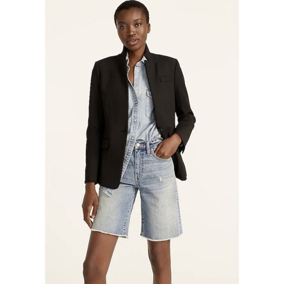 J.Crew Women's $198 Regent Blazer Four-Season Stretch Black Size 00 K5961 - Picture 1 of 9